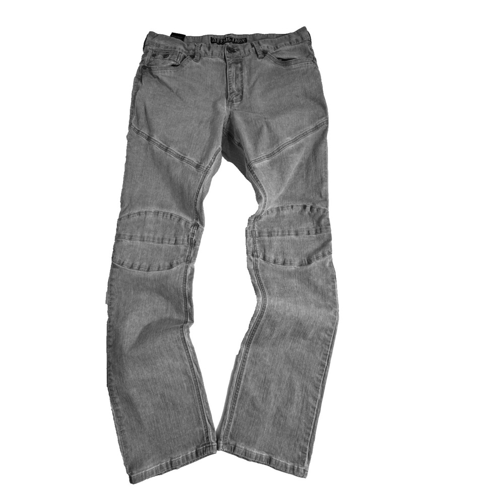 Affliction Jeans Men's 34 Long Gage Moto Stretch Charcoal Fade Motorcycle Style